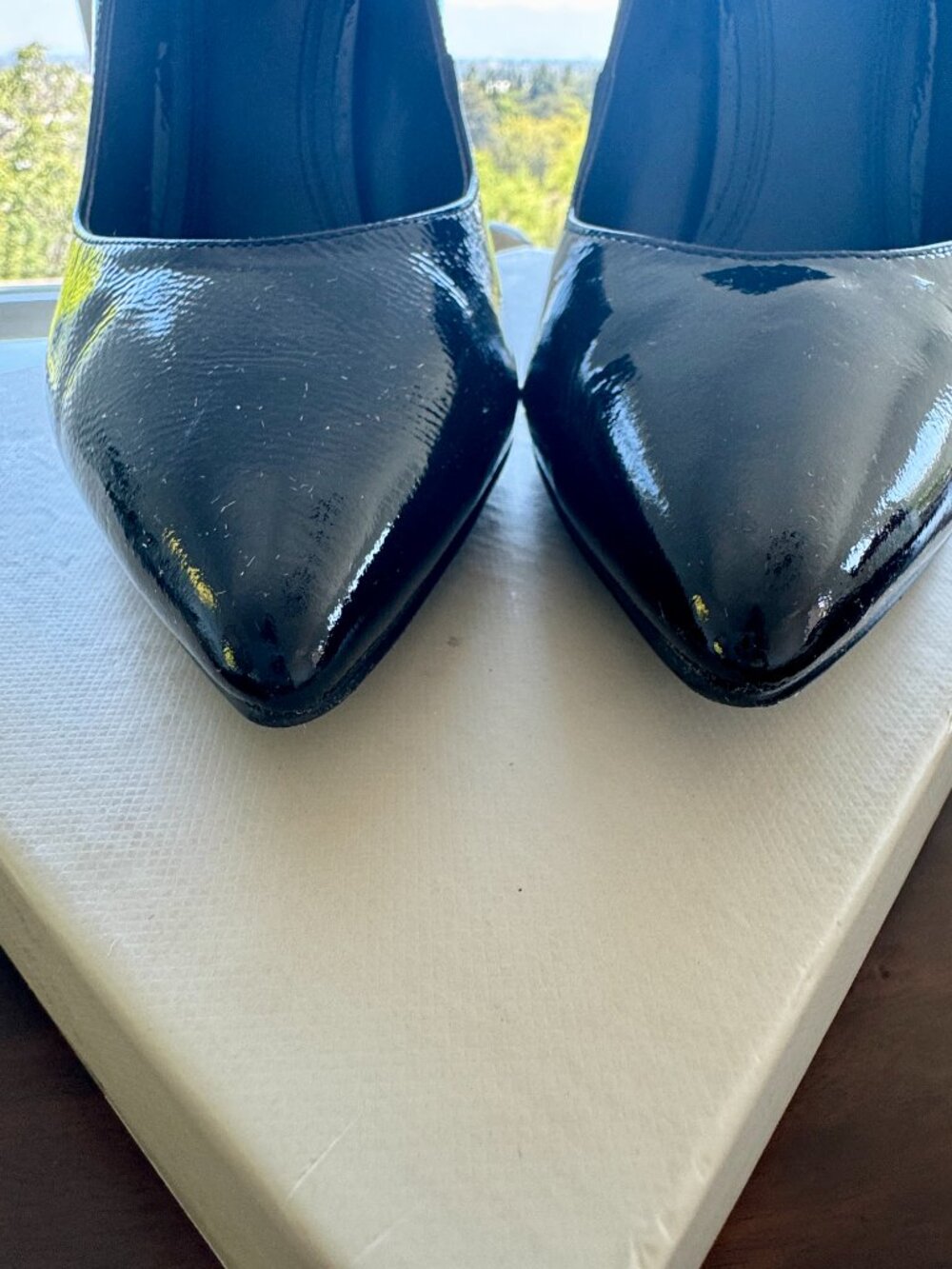 MARC FISHER Hesla Black Patent Leather Cone Heel Pump - Picture 9 of 12